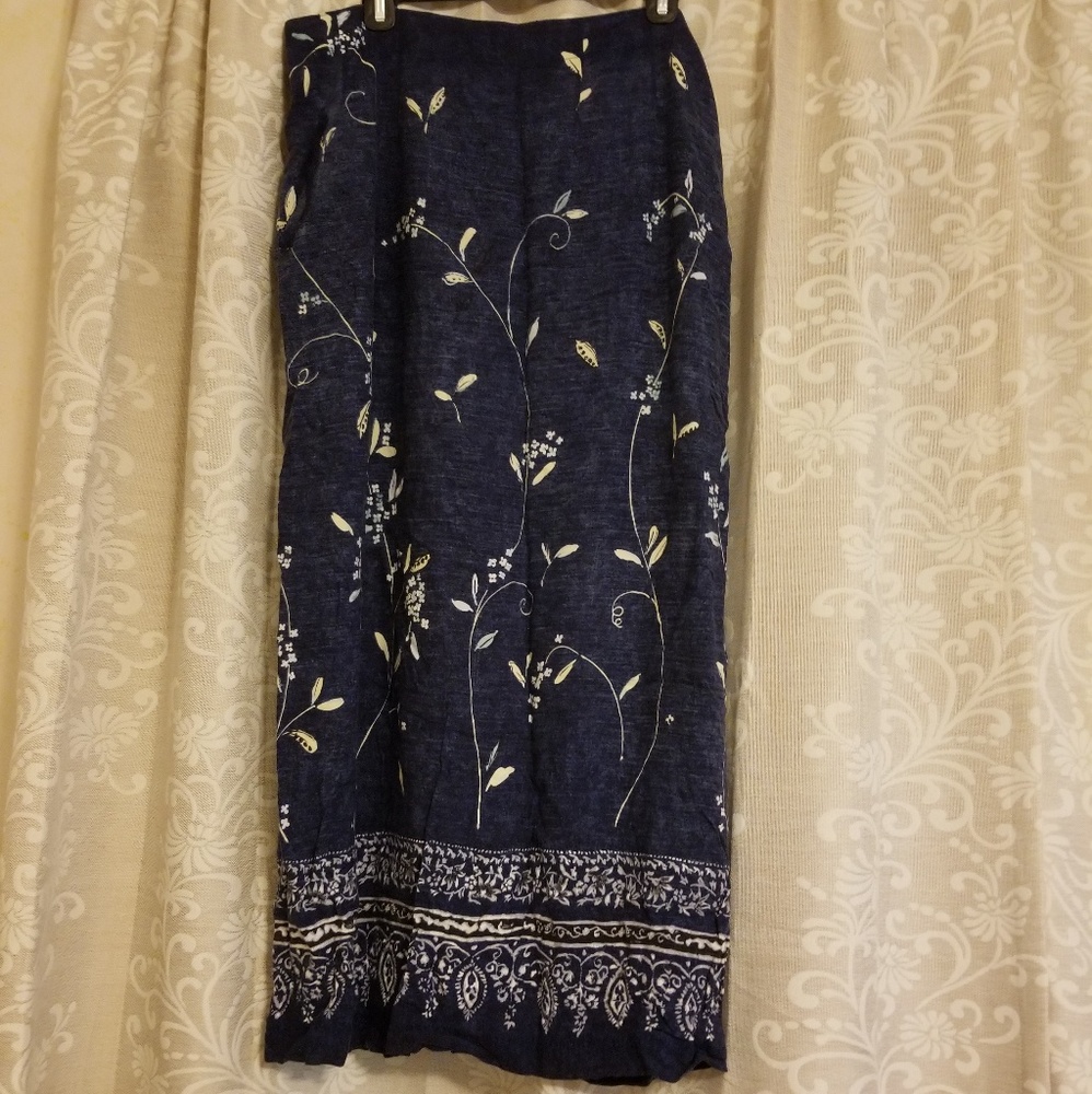 Blue floral skirt